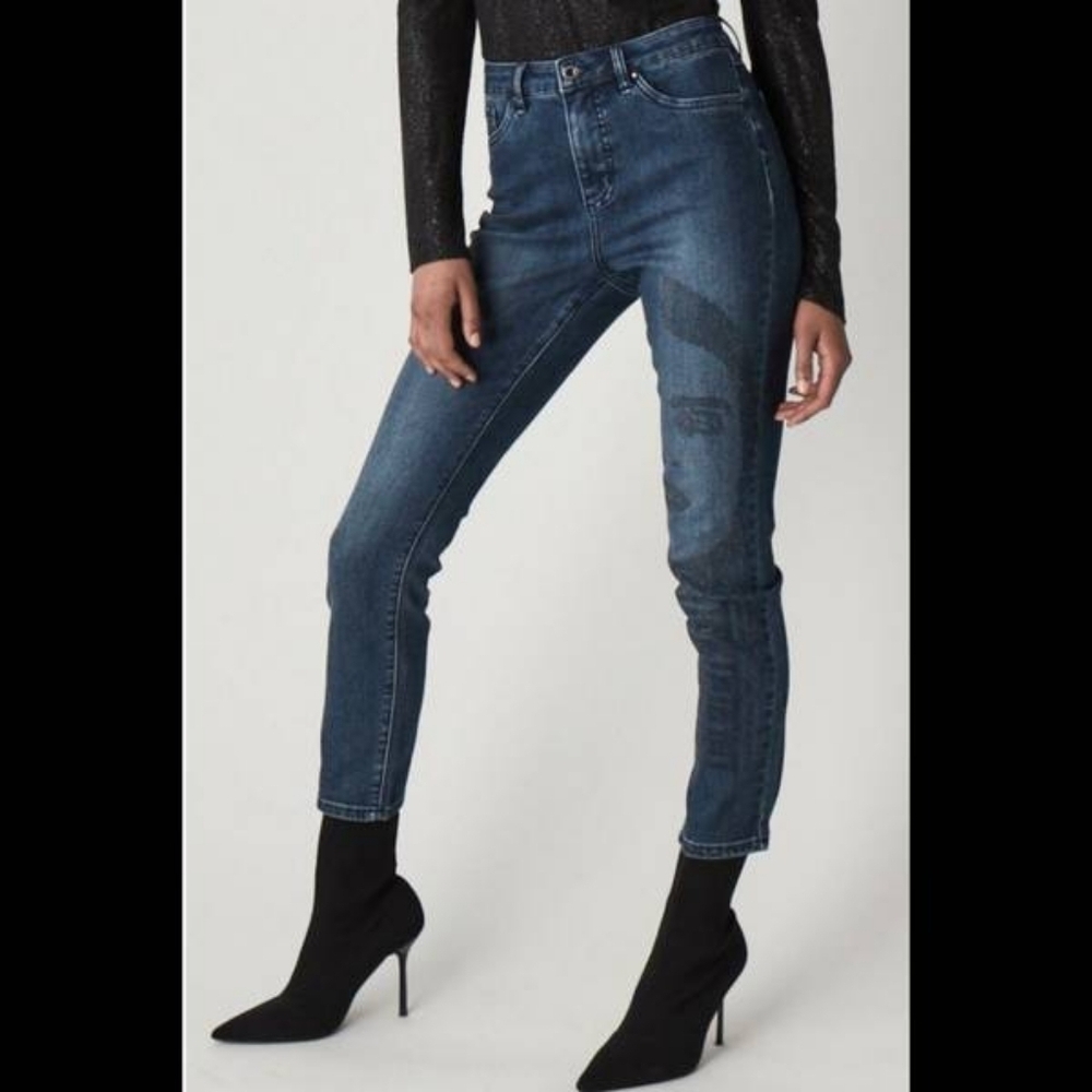 NWT Joseph Ribkoff Embellished Face Jeans